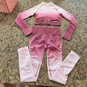 GYMSHARK Ombré Seamless Leggings and Top (Set) Size Small